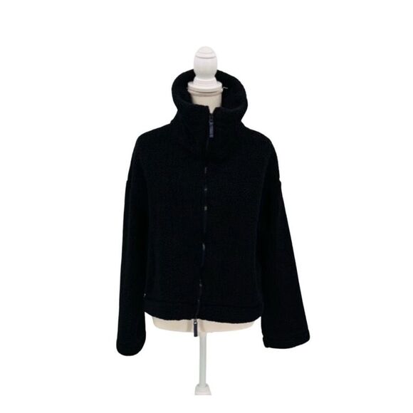 Free People FP Movement Jacket Black Hi Neck Fluffy Size XS - Picture 4 of 7